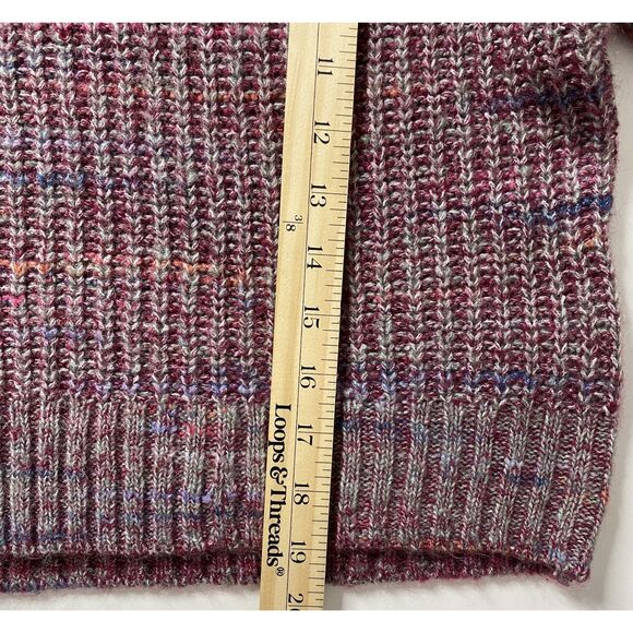 Old Navy Purple Heather Turtleneck Cropped Multicolor Chunky Sweater Sz S - Picture 7 of 7